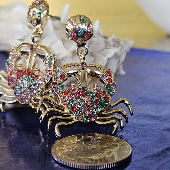 🦀🐚🪸Colorful Crab Earrings - NWOT🪸🐚🦀 - Picture 8 of 14